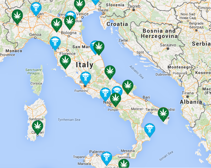Карта Италии Letsweed.com