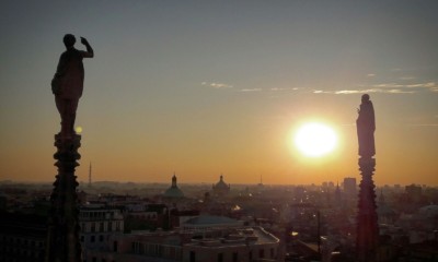 Милан с крыши Дуомо вечером